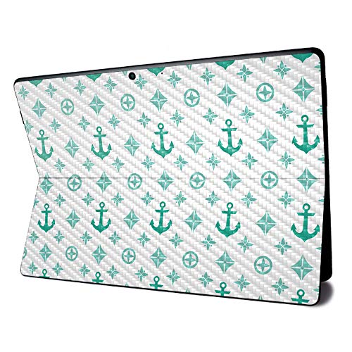 Image of MightySkins Carbon Fiber Skin for Microsoft Surface Pro X - Teal Designer | Textured Carbon Fiber Finish | Easy to Apply, Remove, and Change Styles | Made in The USA