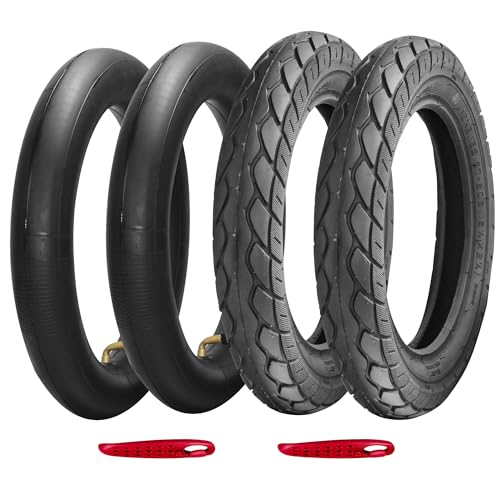 57-203 (for 8 Rim) Heavy Duty E Bike Tires 12.5x2.25 (12-1/2 x2-1/4) Tire & Inner Tube Set with 90 bent Valve for Electric Scooters/Kids Bike