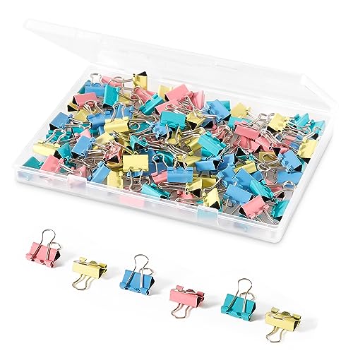 Ufmarine 120 Pcs Mini Binder Clips 15mm, Smal Binder Clips...