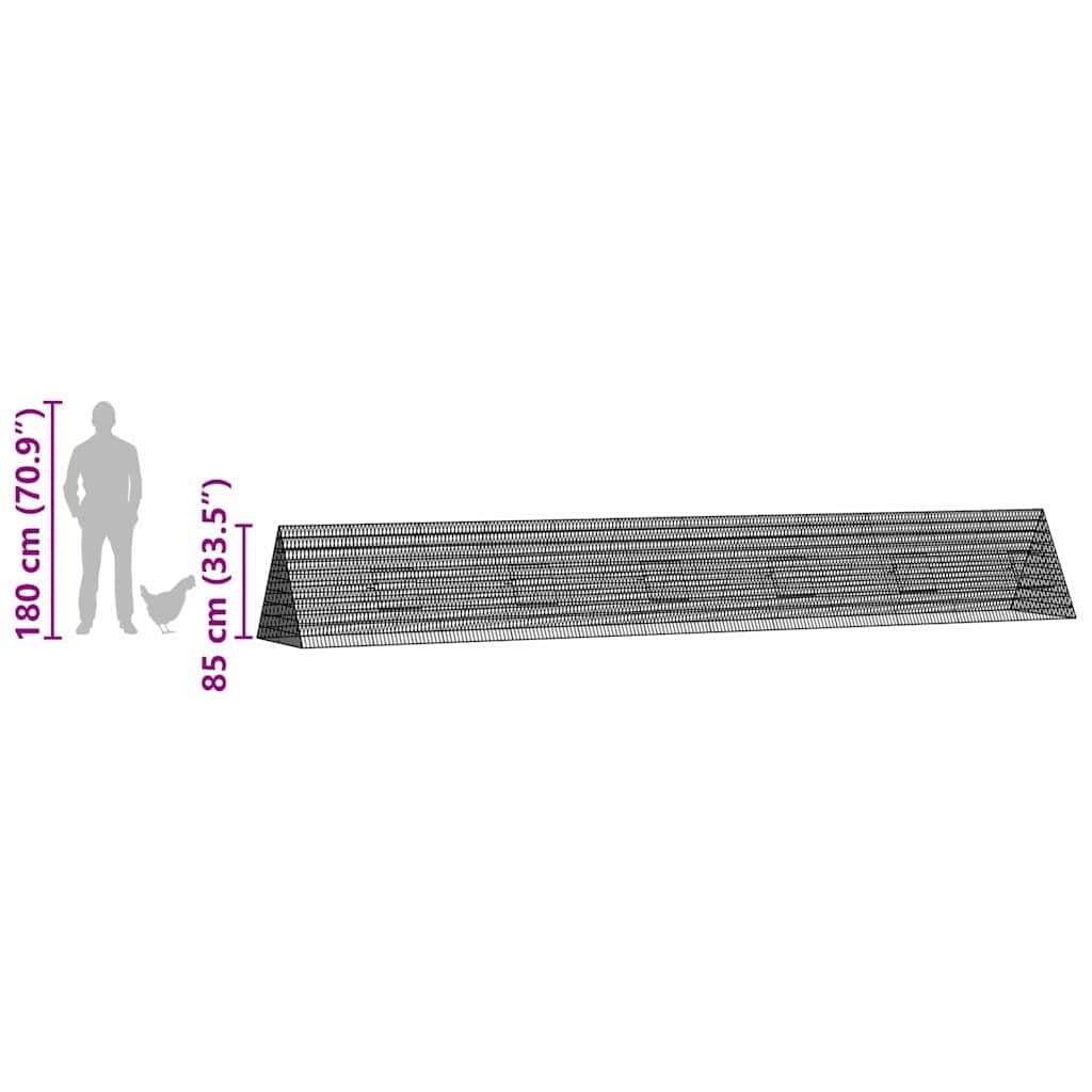 Jaula para pollos de acero galvanizado, 650 x 100 x 85 cm, resistente a la intemperie con protección, estable conejera y conejera para exteriores