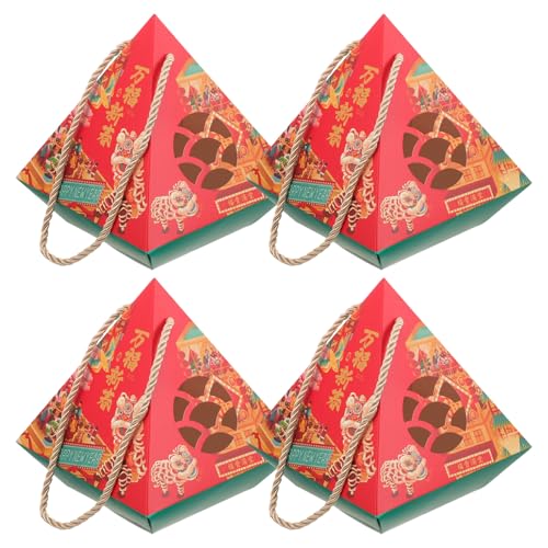 BELLIFFY 4 Piezas Cajas de Regalo para Año con Diseño de Cartón Resistente para Dulces Chocolates y Snacks con Patrones Temáticos y Colores Atractivos para Fiestas y Organización Doméstica