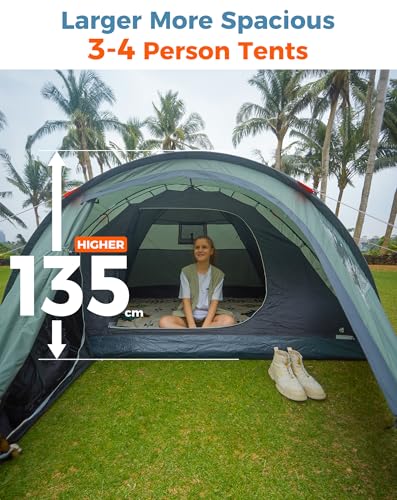 KingCamp Camping Tent for 4 Man, Ultralight Waterproof Dome Tent, Compact and Backpack-Friendly, Ideal Tent for Camping, Trekking and Outdoors - Image 4