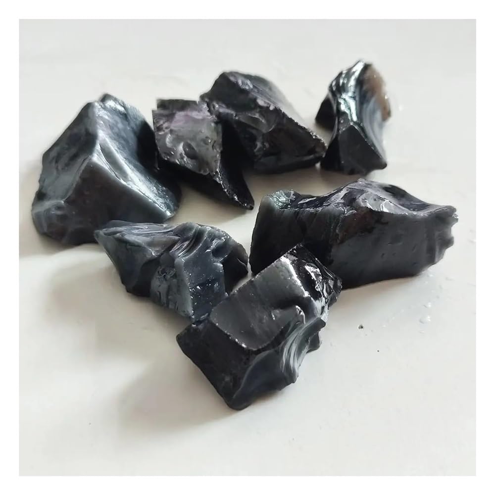 Obsidiana natural y cuarzo cristalino de 100g con soporte para collar decorativo