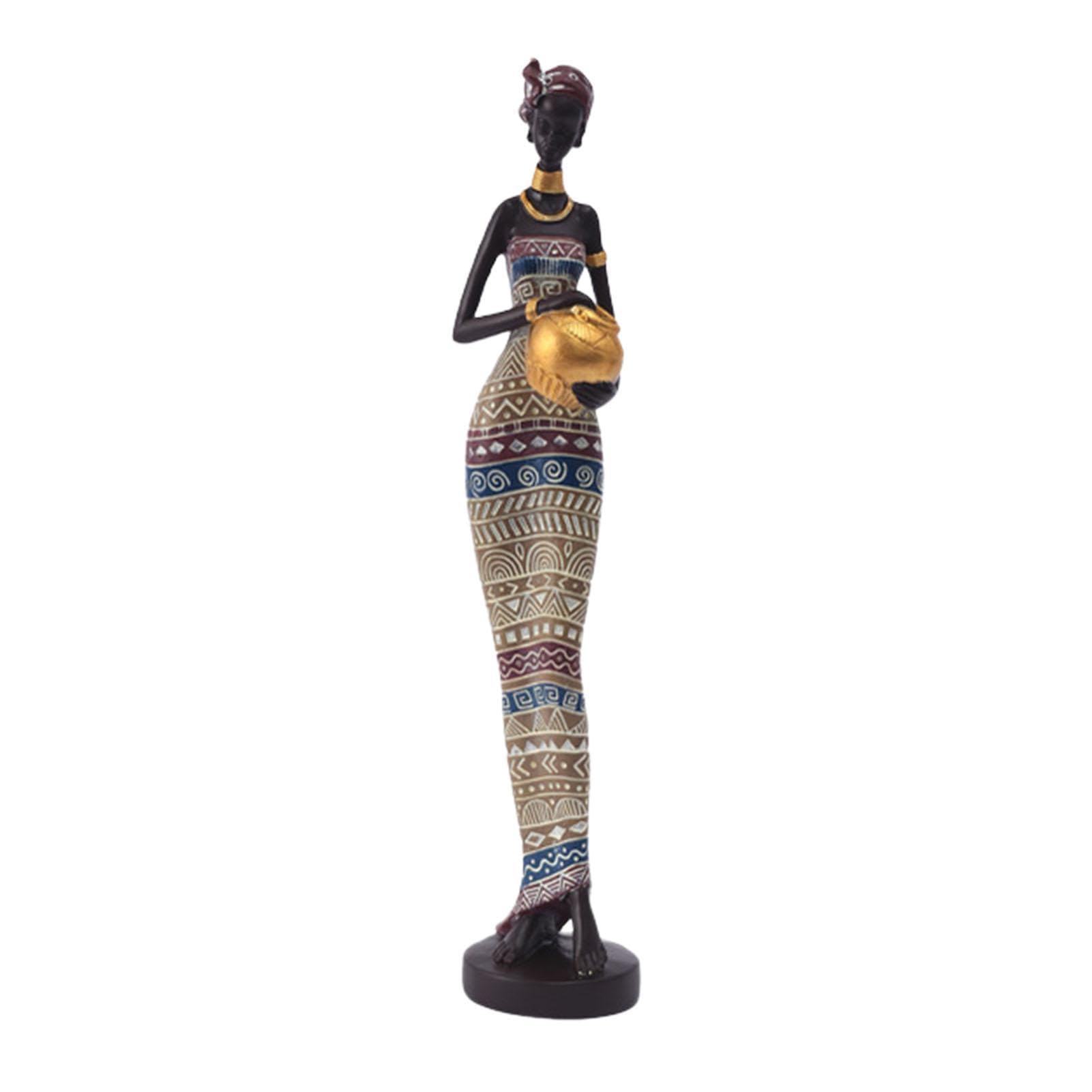 Figuras africanas - Estatua de las mujeres africanas de resina, decoración de las estatuas africanas | Figura mujer africana arte coleccionable, mesa de resina decoraciones para la li