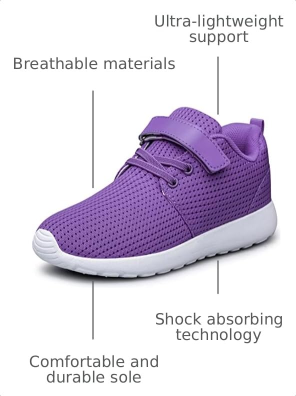 Image of TOEDNNQI Kids Shoes Toddler Boys Girls Lightweight Strap Sneakers