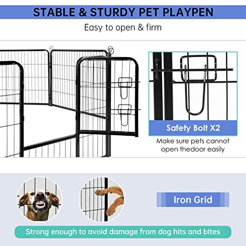 Image of BestPet | Dog Playpen | 32 Inch, 32 Panels | Heavy Duty Metal Pet Exercise Pen | Indoor Outdoor Fence Panels | Rust-Resistant, Removable, Tool-Free Setup | Anti-Skid, Expandable Design