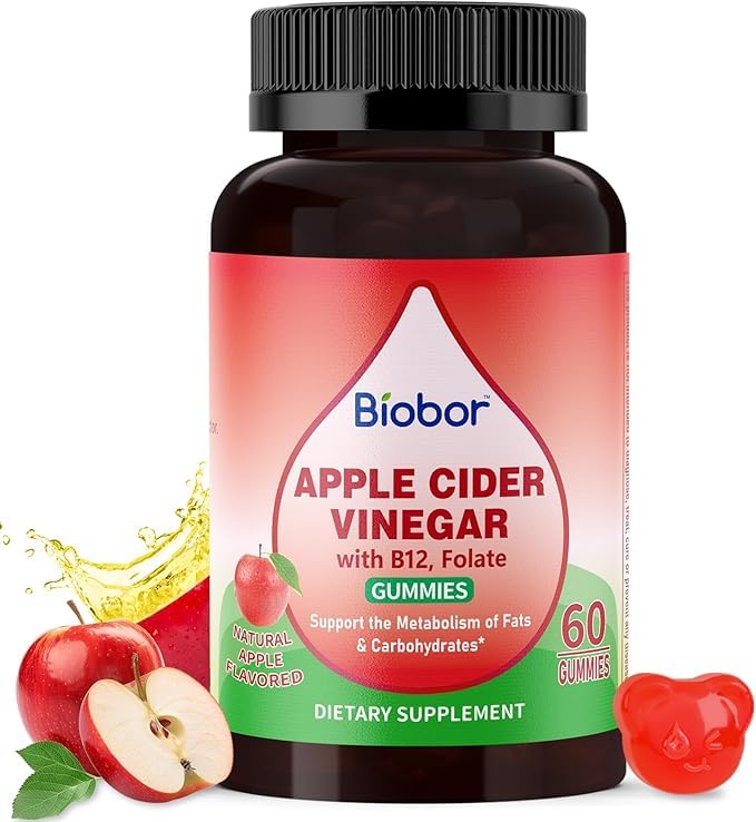 evorina apple cider vinegar gummies 1000 mg with vitamin b12, acv gummies for women support the metabolism of fats and carbohydrates, vegan, gmo free, gluten free (60 count) | high strength herbal supplement | clean label ayurvedic wellness