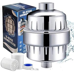 Duschfilter Universal Shower, Extra-Ersatz Filter Kartusche&Teflonband, entfernen Chlor,Schwermetalle,Wasser erweichen