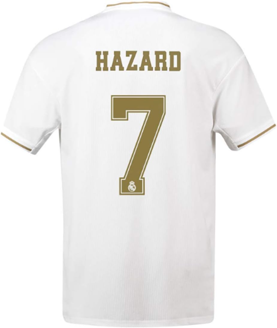 Real Madrid Hazard # 7 Soccer Jersey 2019-2020 Home Mens Jersey White(S-XXL) (M)