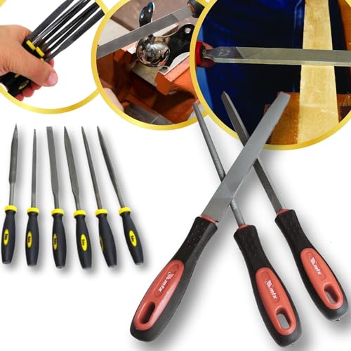 Kit Jogo 3 Limas Murça Bastarda 8 Pol 200mm + 6 Lima Agulha Casquear Limatao Cutelaria Profissional