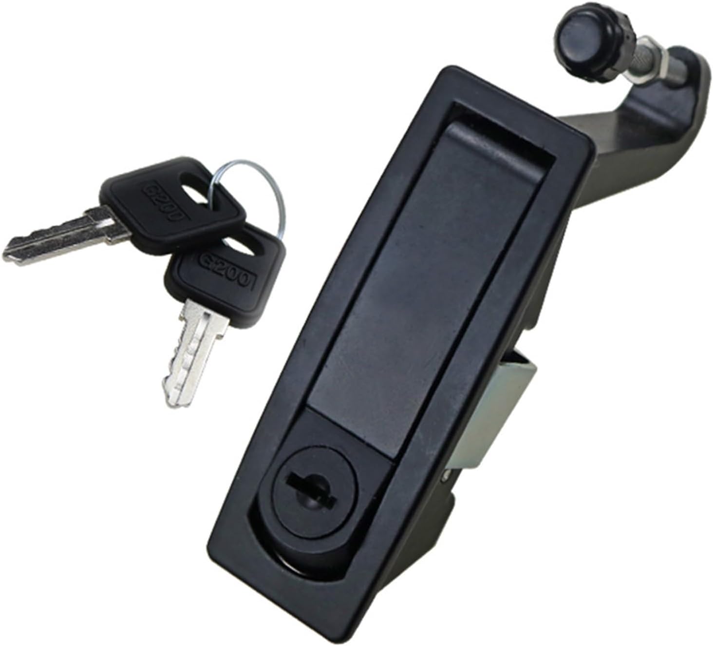 Zinc Alloy Flat Lock Industrial Electrical Machinery Equipment Box Door Pressure Spring Lock 1Pcs(Black Unlocked)