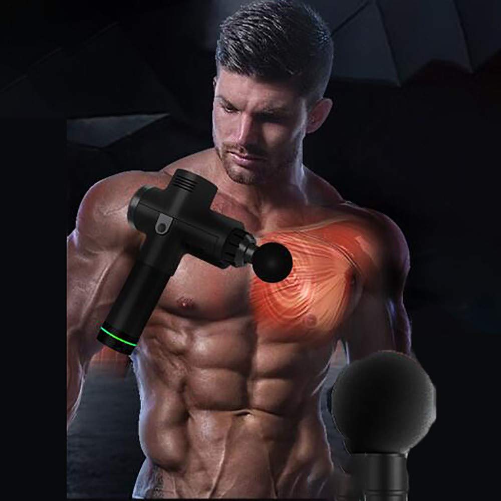 Pistola de Masaje Muscular,Masajeador de Músculos de Tejido Profundo 6 Cabezas de Masaje y Pantalla LCD, Ultra Silenciosos para Relajación Recuperación Fatiga