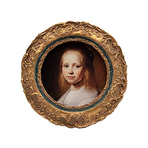 SYLVIA'S SHOP Kleiner antiker 7.6x7.6 cm runder Bilderrahmen,...