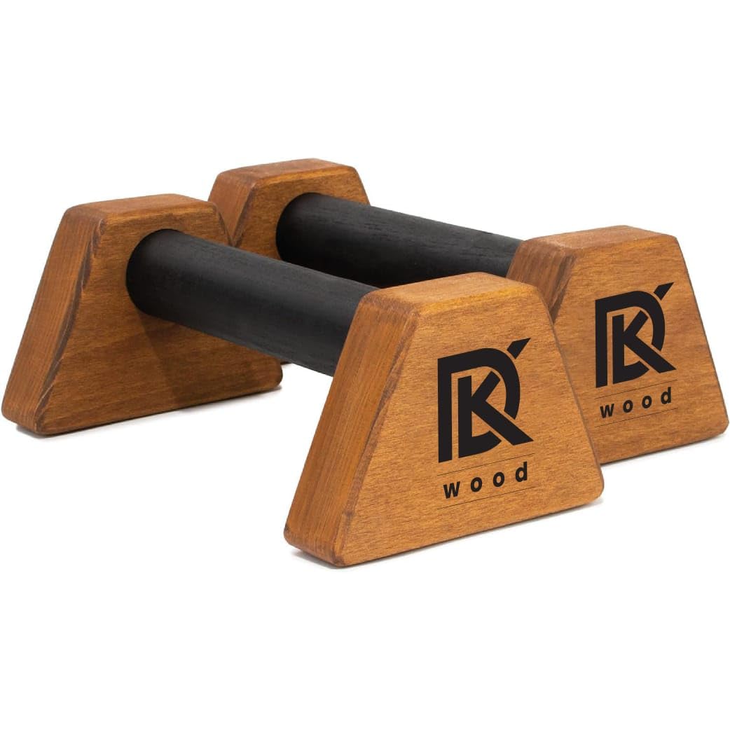 DK WOOD Push Up Bars, Joint-Friendly Beech Wood Calisthenics Equipment for Home, Durable Handstand Trainer Push Up Handles for Floors, XS, Set of 2 (Brown)-image-14