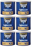 Maxwell House Cappuccino Instant Coffee 1kg Tin (Pack of 6, Total 6000 grams)