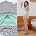 Bhome Nursing Tshirt Color Block Maternity Short Sleeve Top for Breastfeeding Pregnancy Shirt with Pocket M