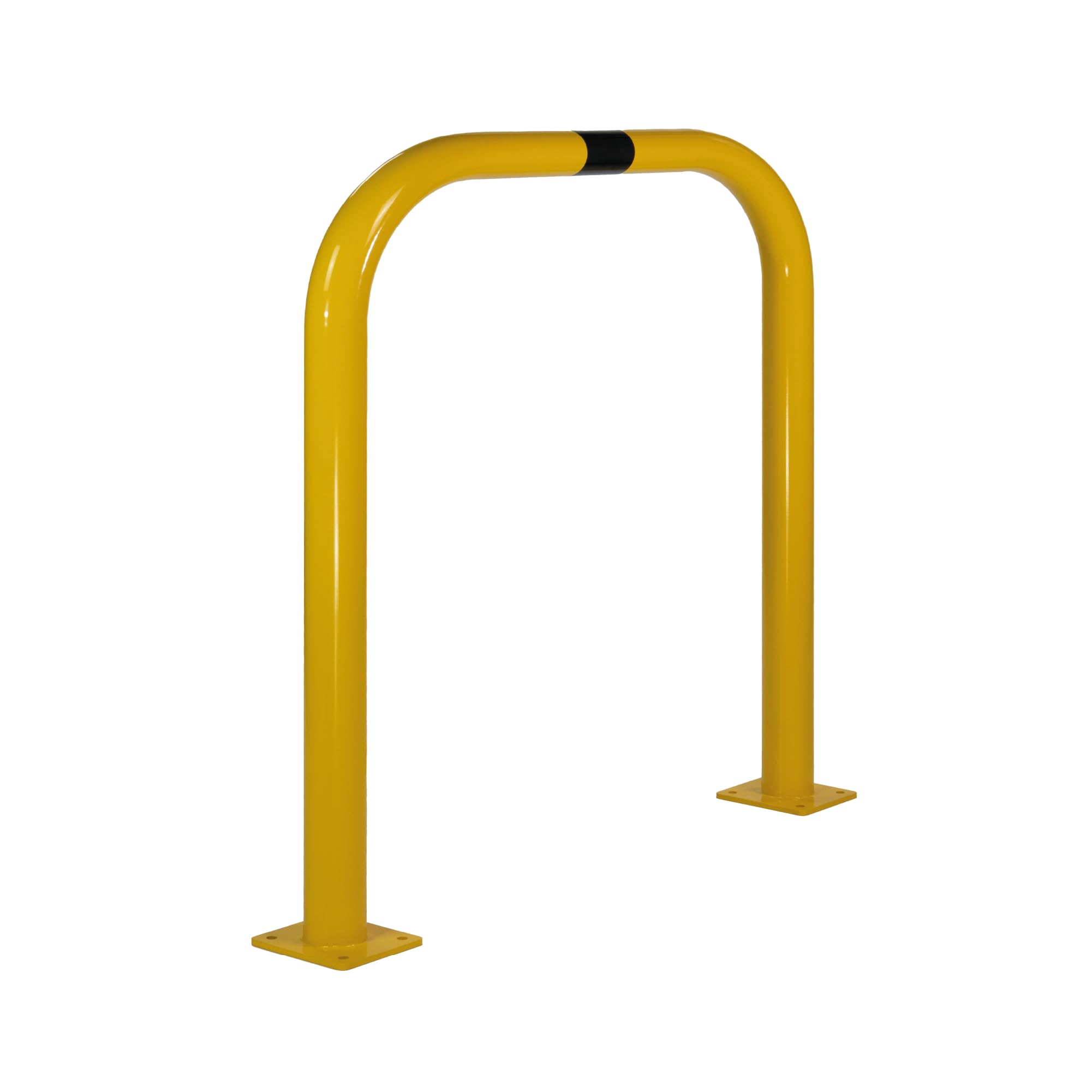 Barra de Protección Metálica de Acero Amarillo con Franjas Negras | Barreras de Seguridad Industrial para Almacenes, Parkings y Garajes | Alta Visibilidad, Fijación Estable y Diseño en U (1200x1000mm)