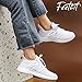 Feethit Womens Slip On Running Shoes Non Slip Walking Shoes Lightweight Gym Workout Shoes Breathable Fashion Sneakers All White Size 9