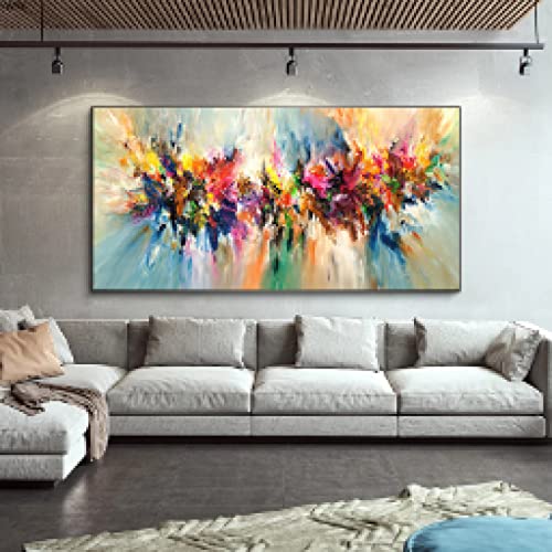 Nuage coloré abstrait peinture sur toile pour réchauffer l'ambiance du salon et de la maison