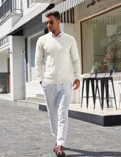 ELESOL Mens Crewneck Sweater Pullover Knit Sweater Lightweight Sweaters3