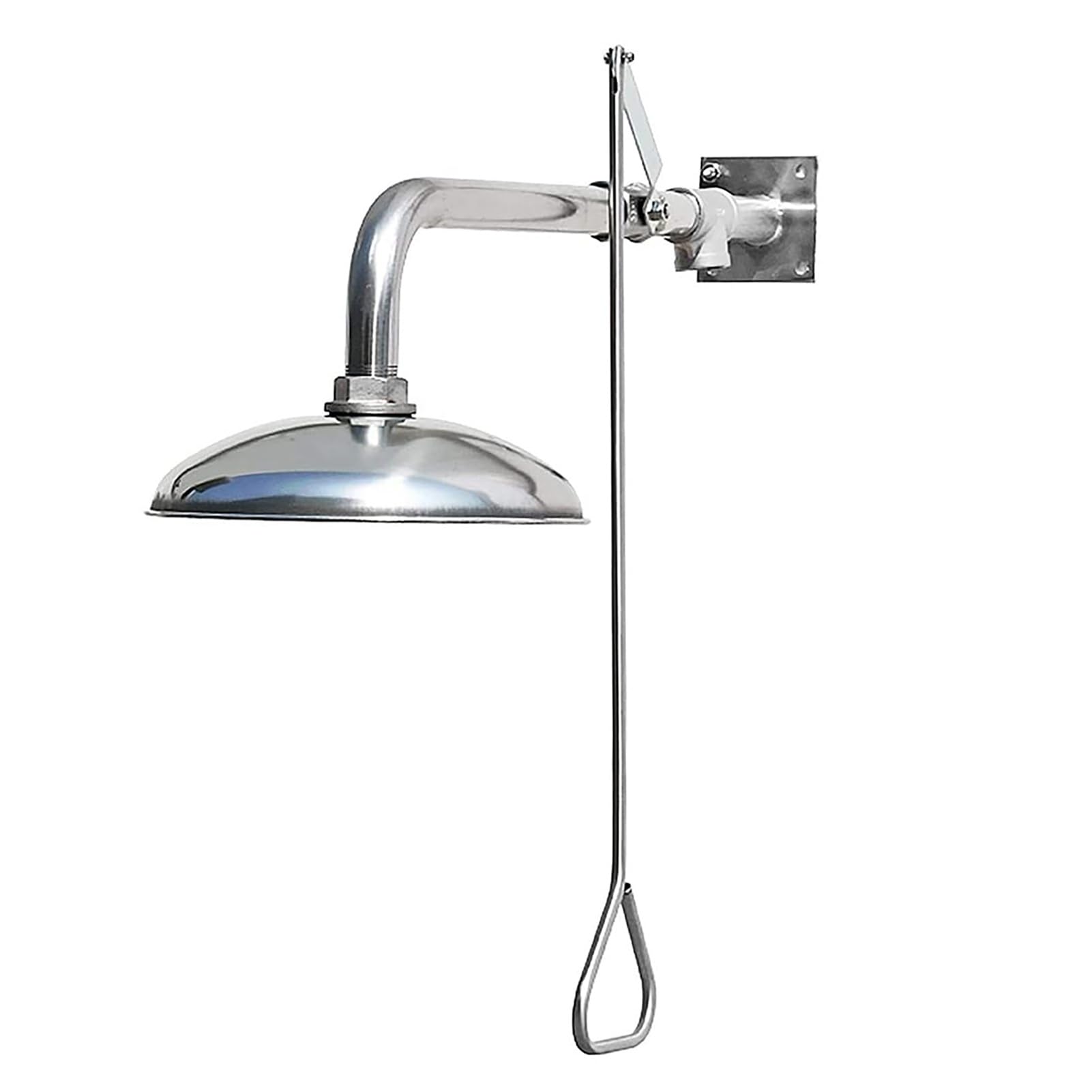 Douche de sécurité d'urgence avec pommeau Horizontal Mural et pommeau en Acier Inoxydable, Compatible avec Une Station de Lavage oculaire d'urgence.