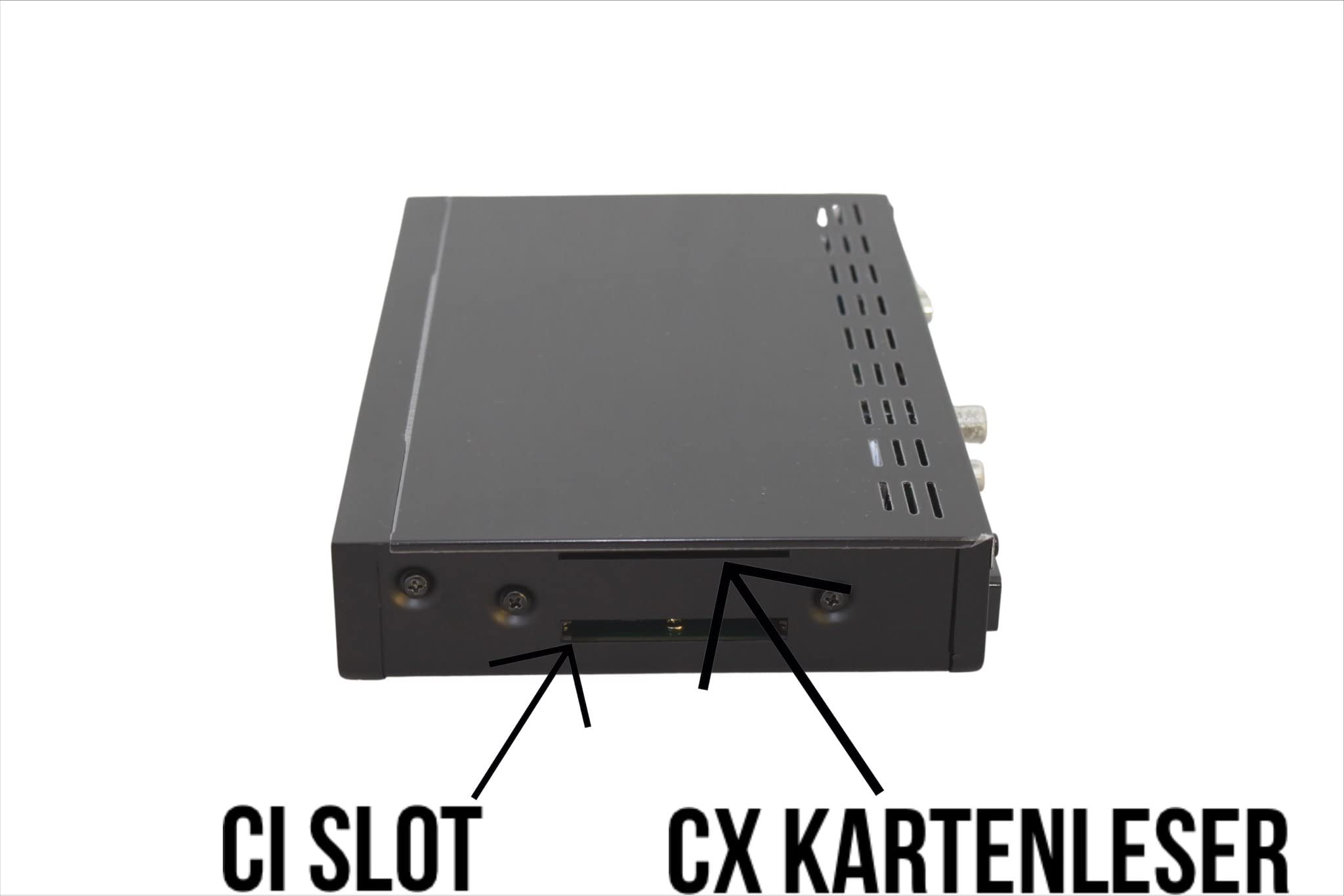 Medialink odbiornik kablowy z funkcją nagrywania, CI, CX, VFD do telewizji kablowej - Black Panther kabel z wyświetlaczem alfanumerycznym, HDMI, czytnikiem kart, PVR, USB, SCART, LAN + kabel M@TEC
