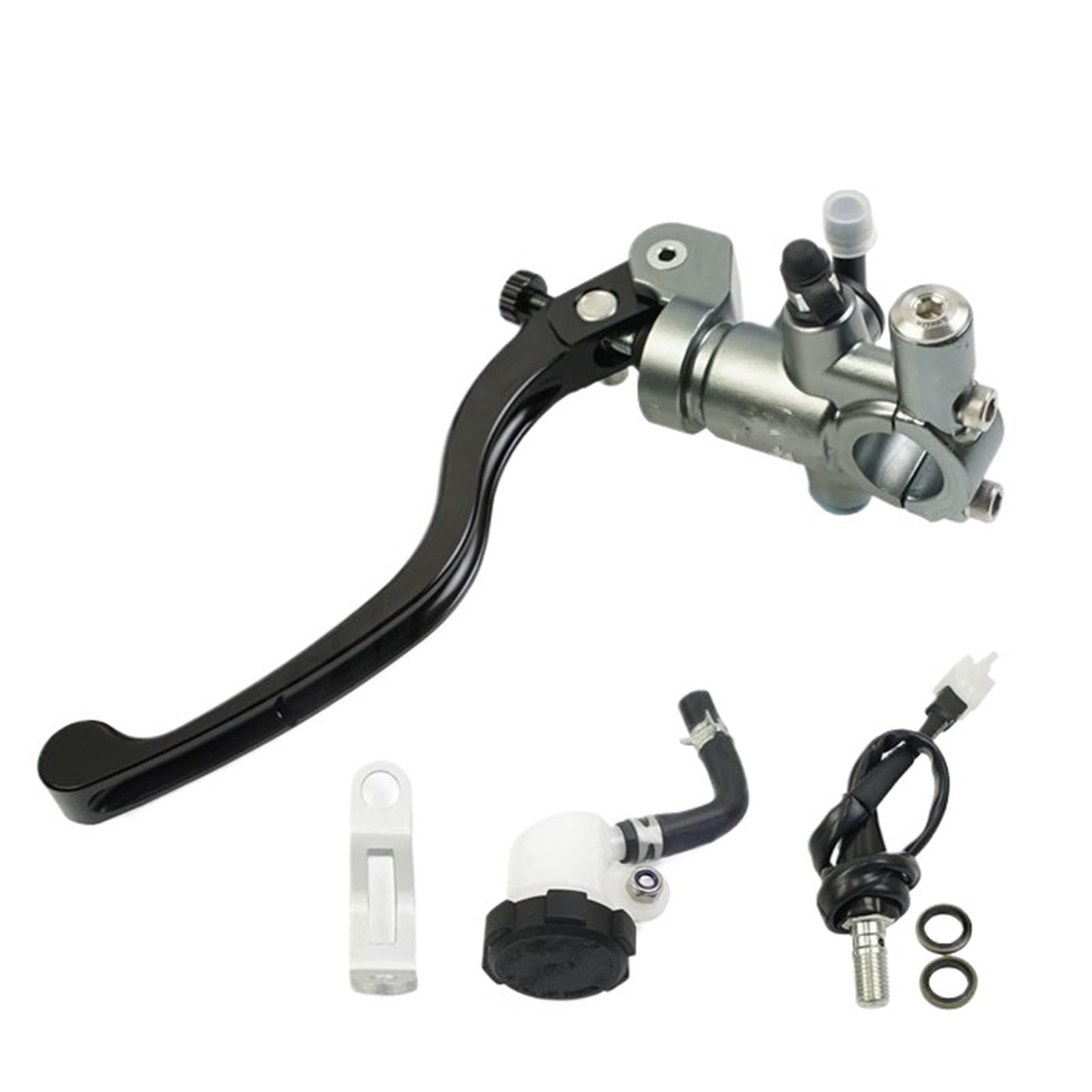 Ouvecr Grey Left 14Mm Motorbike Brake Levers Radial Mounting 14Mm 16Mm 17.5Mm 19Mm Motorcycle Brake Clutch Master Cylinder Lever(Grey Left 14Mm)