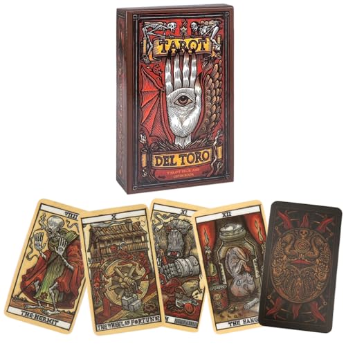 Image of PATPATTarot del Toro Tarot Deck & Guidebook, Party Game Card Deck, Beginners Tarot Deck for Divination and Spiritual Guidance, Dark Fantasy Aesthetic Tarot Deck