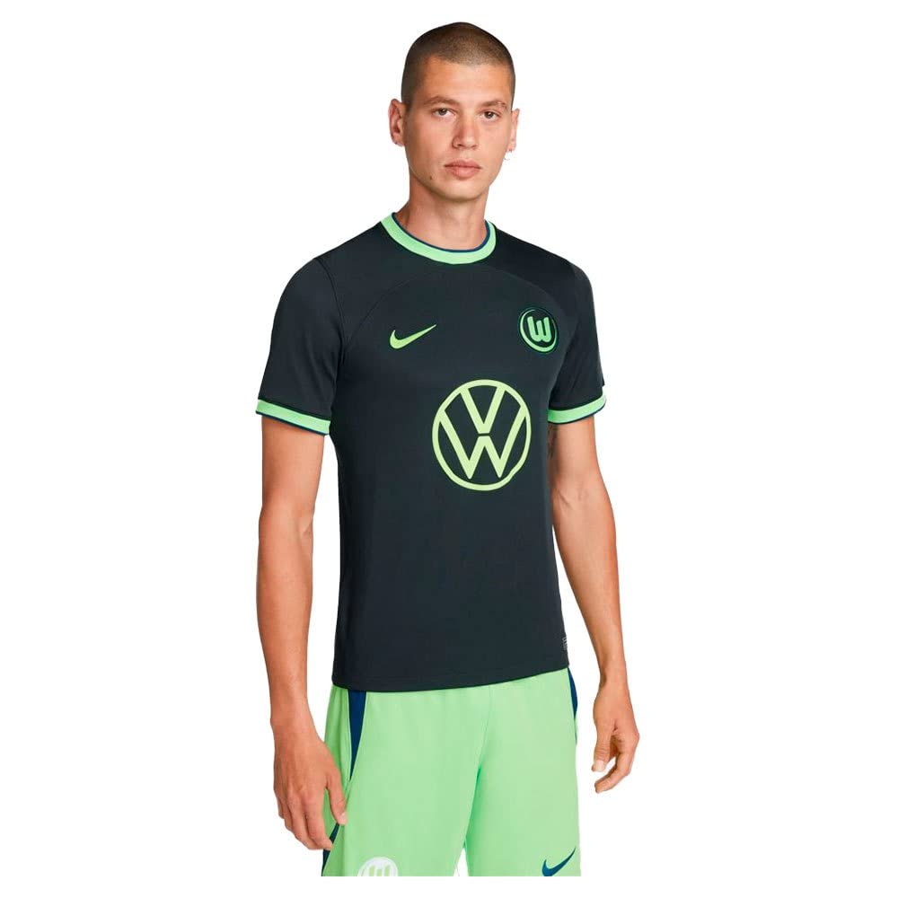 NIKE VFL Wolfsburg Men's Stadium Away Football Shirt 2022-2023 (as8, Alpha,  m, Regular, Regular) Green