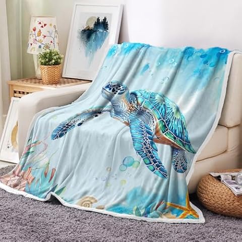 Turtle Throw Blanket by JAWO Cover