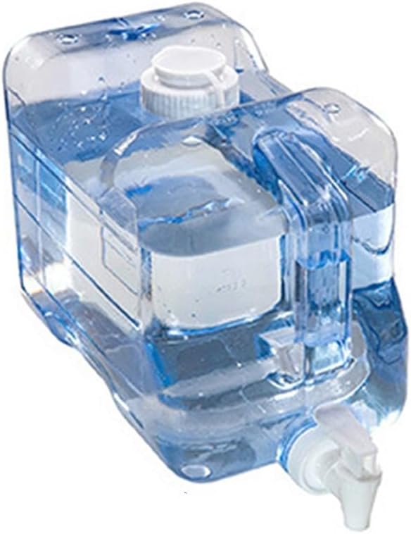Water Dispenser, Large 3-7.5L Capacity Tank, Easy-Pour Faucet and Carry Handle for Home, Kitchen, Parties and Outdoor Picnics, Transparent Blue(7.5L)