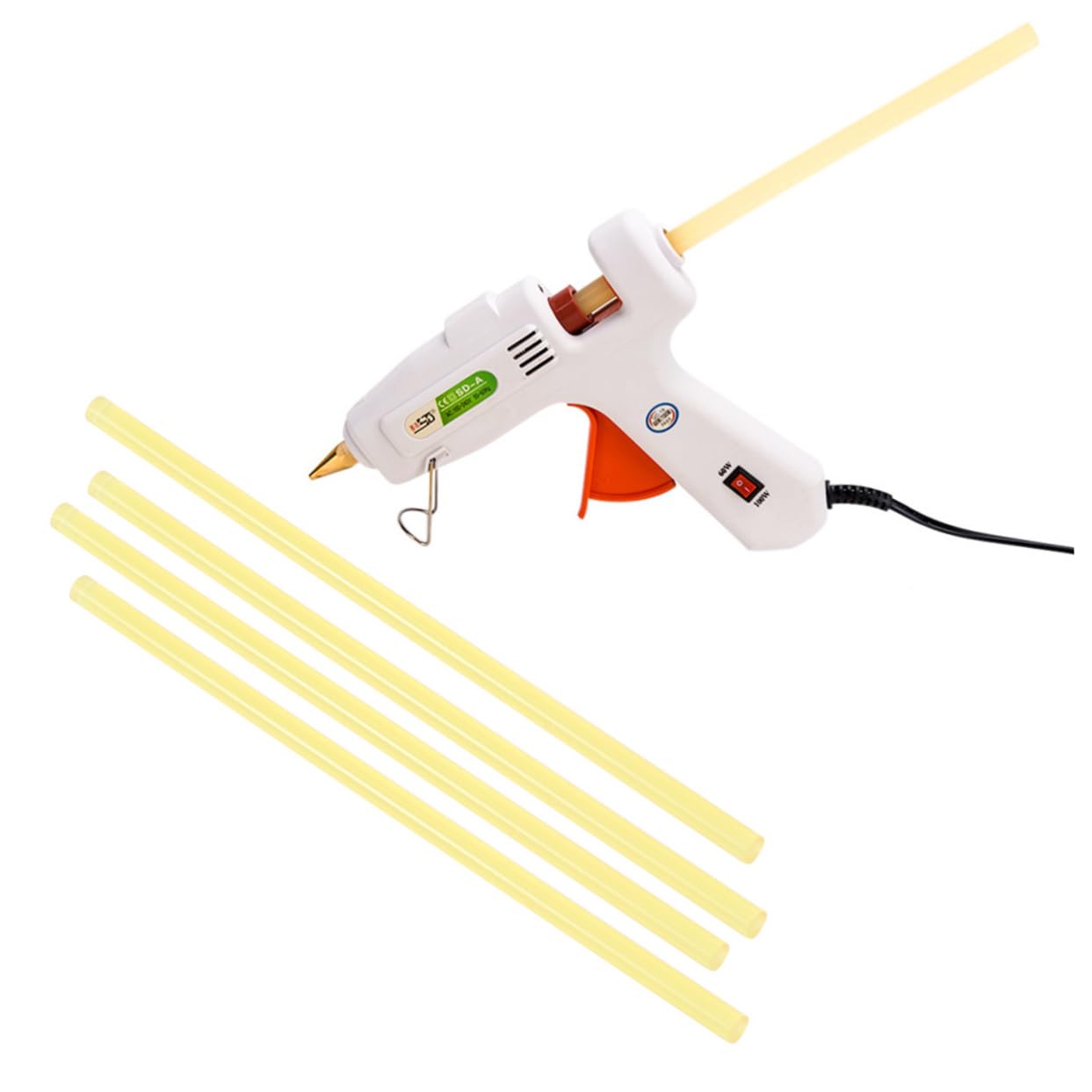 Housoutil Kit de Bâtons de Colle Thermofusible Jaune 100 Pièces en Résine Thermoplastique Solide Odeur pour Travaux de Collage Quotidiens à Domicile