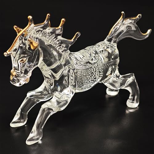 Escultura de cristal Feng Shui caballo zodiacal éxito miniatura 3