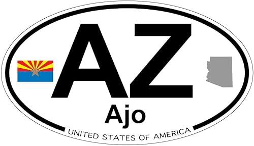US Decal, Inc. AJO, Arizona Oval Sticker with State Flag