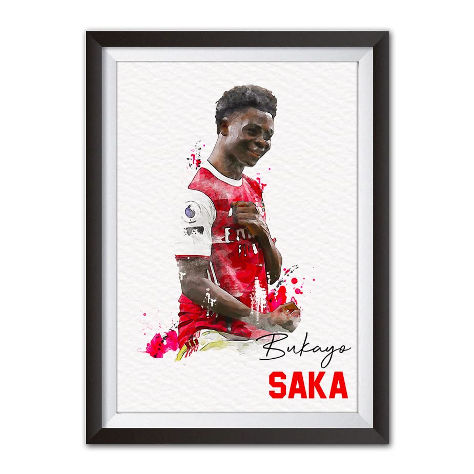 Bukayo Saka Arsenal Football Watercolour style digital print. A4 NO FRAME