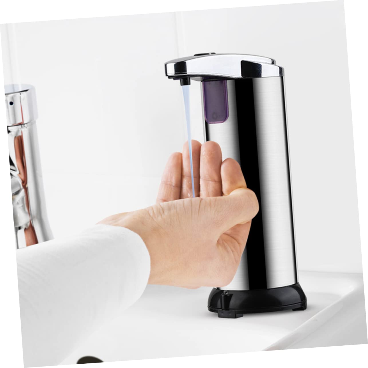 Erogatore Automatico Sapone in Acciaio Inox 250ml Argento | Abs, Quantità 1 Pezzo, Facile da Pulire, Funzione Anti-perdita per Balconi e Cucine Colore Casuale