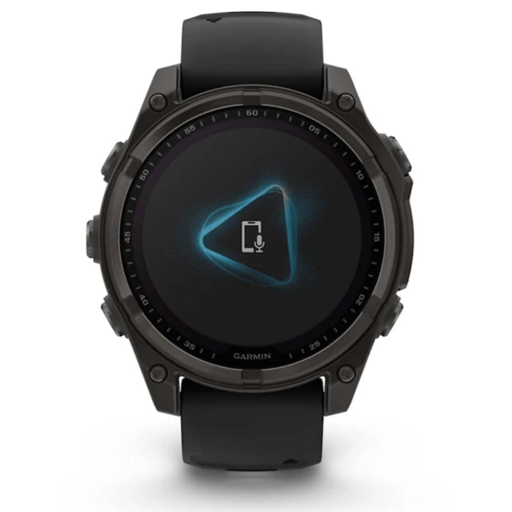 GARMIN Fenix 8-47 MM, Solare, Sapphire Grigio Carbonio DLC Titanio CON NERO/Grigio ghiaia Silicone
