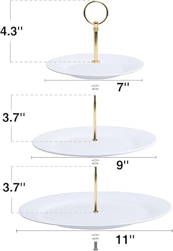 Miniatura 7 de TP Soporte para cupcakes de 3 niveles, bandeja de melamina irrompible para postres de frutas y dulces, torre de exhibición para bodas, cumpleaños,