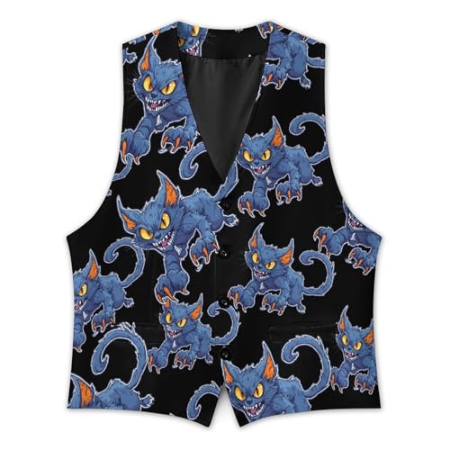 Claw Cat Casual Suit Vest for Men Formal Business Dress Regular Fit Waistcoat Tuxedo2