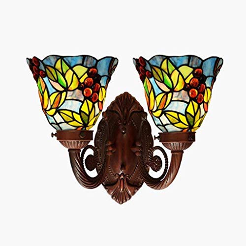 Lampe murale vitrail pour couloir et balcon ambiance rétro européenne