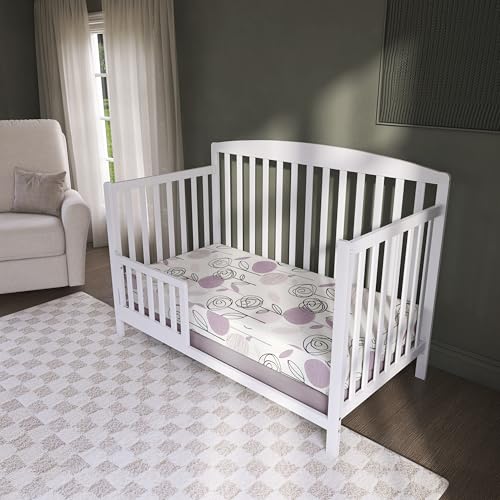 Image of Dream On Me 2-in-1 Floral Dreams Baby Crib Mattress, GREENGUARD Gold | Made in USA, Dual Sided, BSA Verified, ASTM & CPSC Tested, Fits Full Size Crib and Toddler Bed 52 inchx28 inchx5 inch, Waterproof Cover