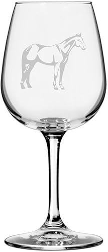 Miniatura 32 de Abaco Barb Body Horse - Copa de vino grabada multiusos (12.75 onzas)