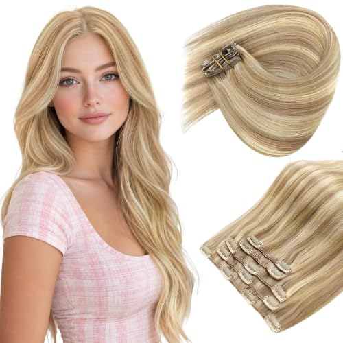 Sunny Hair Clip in Hair Extensions Real Human Hair Blonde