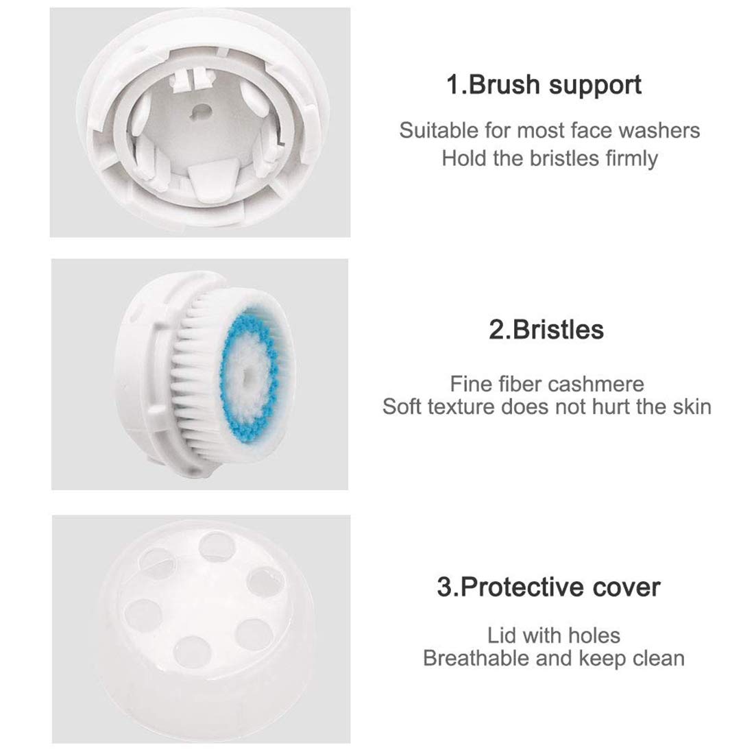 Compatible Replacement Facial Cleansing Brush, Skin Brightening Face Brush, Deep Pore Facial Brush Heads, Face Brush Head Replacement as Facial Cleaning Tool for Clogged and Enlarged Pores(4-Pack) : Beauty & Personal Care