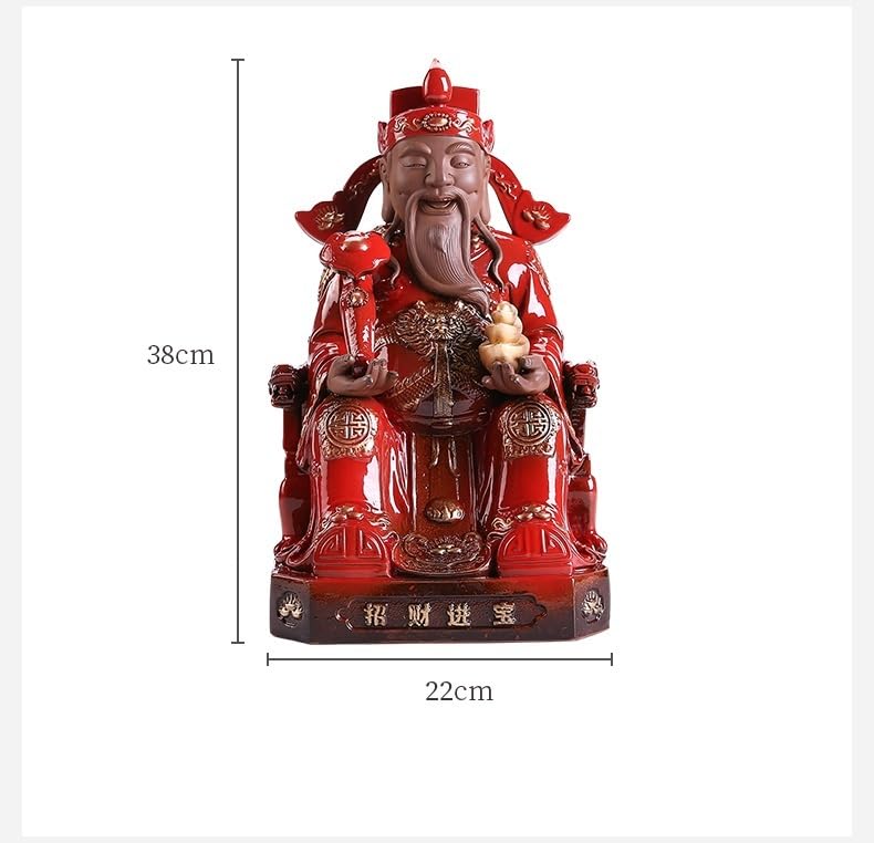 Dekoracja pulpitu Dekoracja pulpitu Bóg bogactwa Statua Dom Feng Shui Fortune Ceramika Kult Rzemiosło Ozdoby Rzeźby Dekoracja Domu