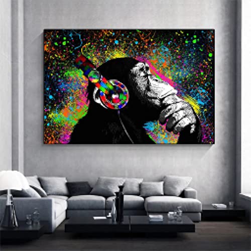 Toile singe graffiti abstrait impression haute définition grand format - 5