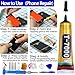 T7000 Black Glue for Cell Phones Mobile Repair Tools kit with Precision Tip, 4Pcs 15ml 50ml 110ml Waterproof Glue Speaker Earphone Electronics Computer Tablets LCD Screen Super Adhesive T-7000 Sealant
