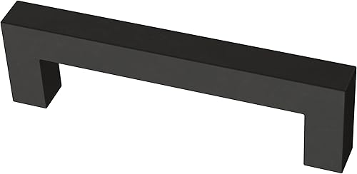 Franklin Brass Simple Modern P46645K-FB-B - Paquete de 10 manijas cuadradas de gabinete de 3-34 pulgadas, color negro mate, manijas para armarios y