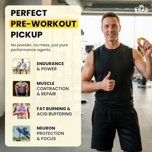 Image of B.rad Real Rad Creatine Gummies | 5g Creatine Monohydrate Per Serving | with Alpha GPC, L-Theanine, L-Tyrosine, L-Citrulline & Panax Ginseng | Natural Lemon Flavor | 100 XL Gummies