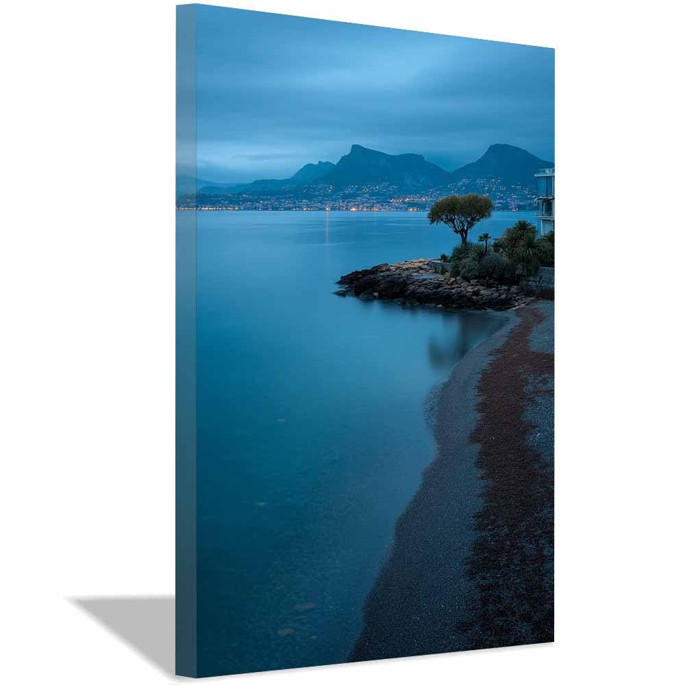 HOQIU Natural scenery wall art Coastsal Night Views decorative painting, wall art, for Living Room Bathroom Bedroom Kitchen Decoration.(Multicolor)-40x60cm Framed